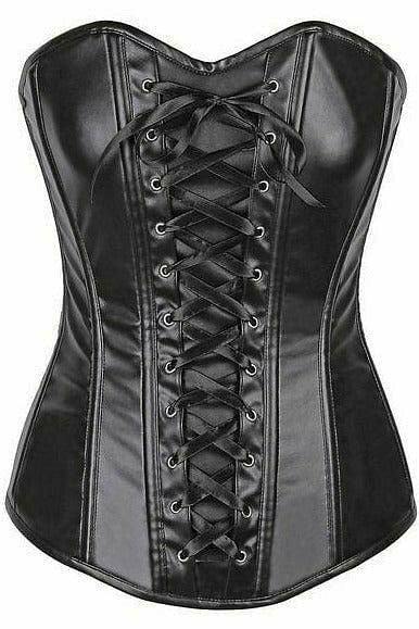 Daisy Corsets Lavish Wet Look Faux Leather Lace-Up Over Bust Corset - Daisy Corsets