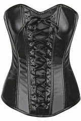 Daisy Corsets Lavish Wet Look Faux Leather Lace-Up Over Bust Corset - Daisy Corsets