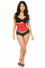 Daisy Corsets Lavish Red Sheer Lace Waist Cincher Corset - Daisy Corsets - Flyclothing LLC