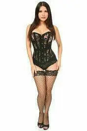 Daisy Corsets Lavish Black Sheer Lace Over Bust Corset - Daisy Corsets - Flyclothing LLC