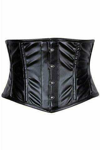 Daisy Corsets Lavish Black Wet Look Waist Cincher Corset - Daisy Corsets - Flyclothing LLC