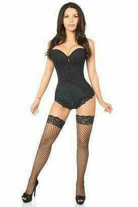 Daisy Corsets Lavish Black Cotton Overbust Corset - Daisy Corsets - Flyclothing LLC