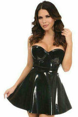 Daisy Corsets Lavish Black Patent PVC Underwire Bustier - Daisy Corsets - Flyclothing LLC