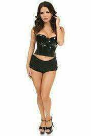 Daisy Corsets Lavish Black Patent PVC Underwire Bustier - Daisy Corsets - Flyclothing LLC