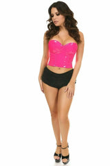 Daisy Corsets Lavish Pink Patent PVC Underwire Bustier - Daisy Corsets - Flyclothing LLC
