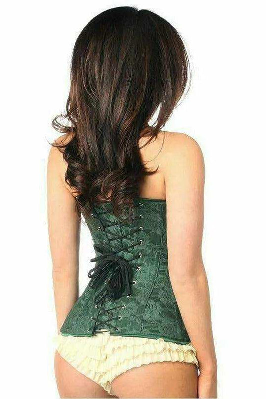 Daisy Corsets Lavish Dark Green Lace Overbust Corset w/Zipper - Daisy Corsets - Flyclothing LLC