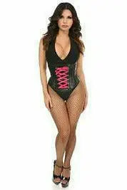 Daisy Corsets Lavish Wet Look Faux Leather Lace-Up Under Bust Corset - Daisy Corsets - Flyclothing LLC