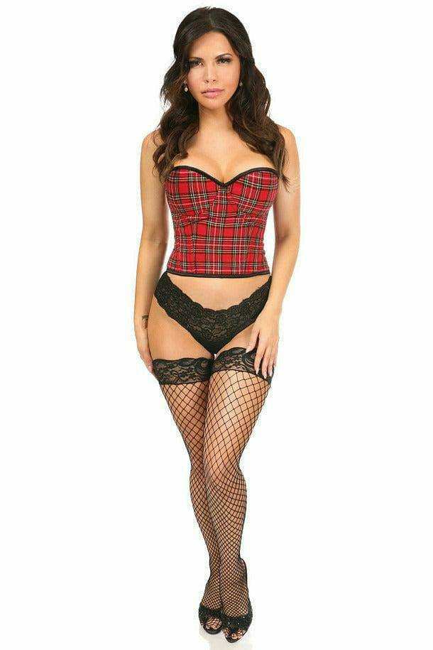 Daisy Corsets Lavish Red Plaid Underwire Bustier - Daisy Corsets - Flyclothing LLC