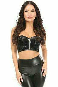 Lavish Black Patent Short Bustier Top - Daisy Corsets - Flyclothing LLC