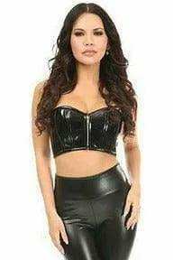 Daisy Corsets Lavish Black Patent Short Bustier Top - Daisy Corsets - Flyclothing LLC