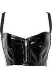 Lavish Black Patent Short Bustier Top - Daisy Corsets