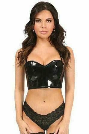 Daisy Corsets Lavish Black Patent Short Bustier - Daisy Corsets - Flyclothing LLC