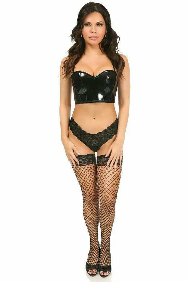 Daisy Corsets Lavish Black Patent Short Bustier - Daisy Corsets - Flyclothing LLC