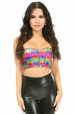Daisy Corsets Lavish Rainbow Glitter Short Bustier Top - Daisy Corsets
