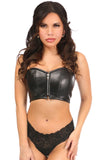 Daisy Corsets Lavish Black Faux Leather Short Bustier Top - Daisy Corsets