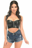Daisy Corsets Lavish Black Faux Leather Short Bustier Top - Daisy Corsets