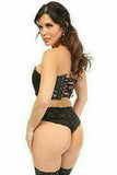 Daisy Corsets Lavish Black Faux Leather Short Bustier Top - Daisy Corsets - Flyclothing LLC