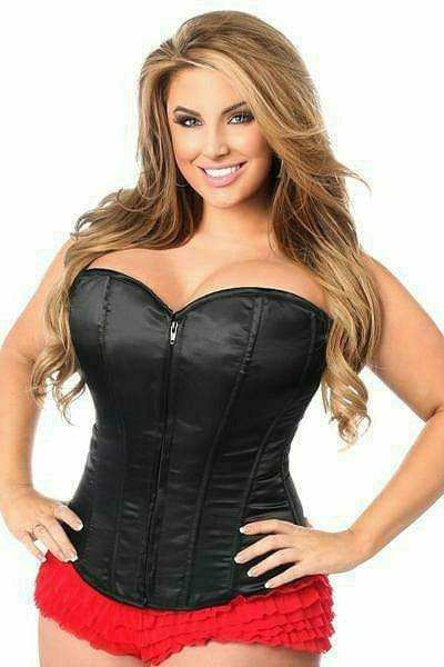Daisy Corsets Lavish Black Sweetheart Front Zipper Corset - Daisy Corsets - Flyclothing LLC