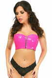 Daisy Corsets Lavish Hot Pink Patent Short Bustier Top - Daisy Corsets
