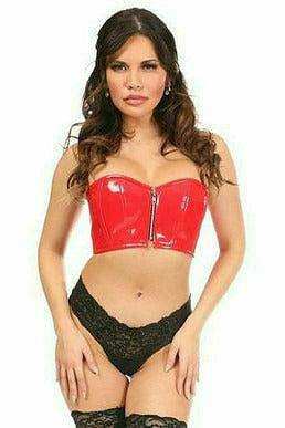Daisy Corsets Lavish Red Patent Short Bustier Top - Daisy Corsets - Flyclothing LLC