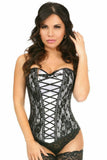 Daisy Corsets Lavish White Lace-Up Over Bust Corset w/Black Lace - Daisy Corsets