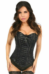 Daisy Corsets Lavish Black Lace-Up Overbust Corset w/Black Lace - Daisy Corsets
