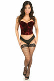 Daisy Corsets Lavish Dark Red Crushed Velvet Underwire Bustier - Daisy Corsets