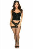 Daisy Corsets Lavish Black Velvet Underwire Bustier - Daisy Corsets