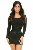Daisy Corsets Lavish Black Satin Mini Cincher - Daisy Corsets - Flyclothing LLC