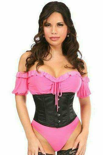 Daisy Corsets Lavish Black Satin Mini Cincher - Daisy Corsets - Flyclothing LLC