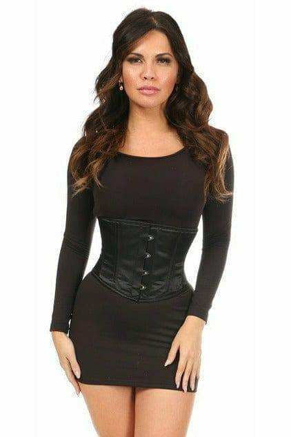 Daisy Corsets Lavish Black Satin Mini Cincher - Daisy Corsets - Flyclothing LLC