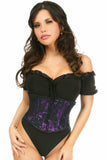 Daisy Corsets Lavish Purple w/Black Lace Overlay Mini Cincher - Daisy Corsets - Flyclothing LLC