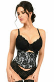 Daisy Corsets Lavish White w/Black Lace Overlay Mini Cincher - Daisy Corsets