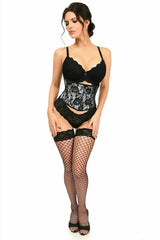 Daisy Corsets Lavish White w/Black Lace Overlay Mini Cincher - Daisy Corsets - Flyclothing LLC