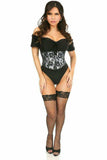 Daisy Corsets Lavish White w/Black Lace Overlay Mini Cincher - Daisy Corsets - Flyclothing LLC
