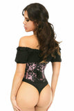 Daisy Corsets Lavish Pink w/Black Lace Overlay Mini Cincher - Daisy Corsets - Flyclothing LLC