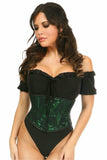 Daisy Corsets Lavish Green w/Black Lace Overlay Mini Cincher - Daisy Corsets - Flyclothing LLC
