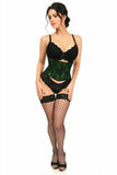 Daisy Corsets Lavish Green w/Black Lace Overlay Mini Cincher - Daisy Corsets