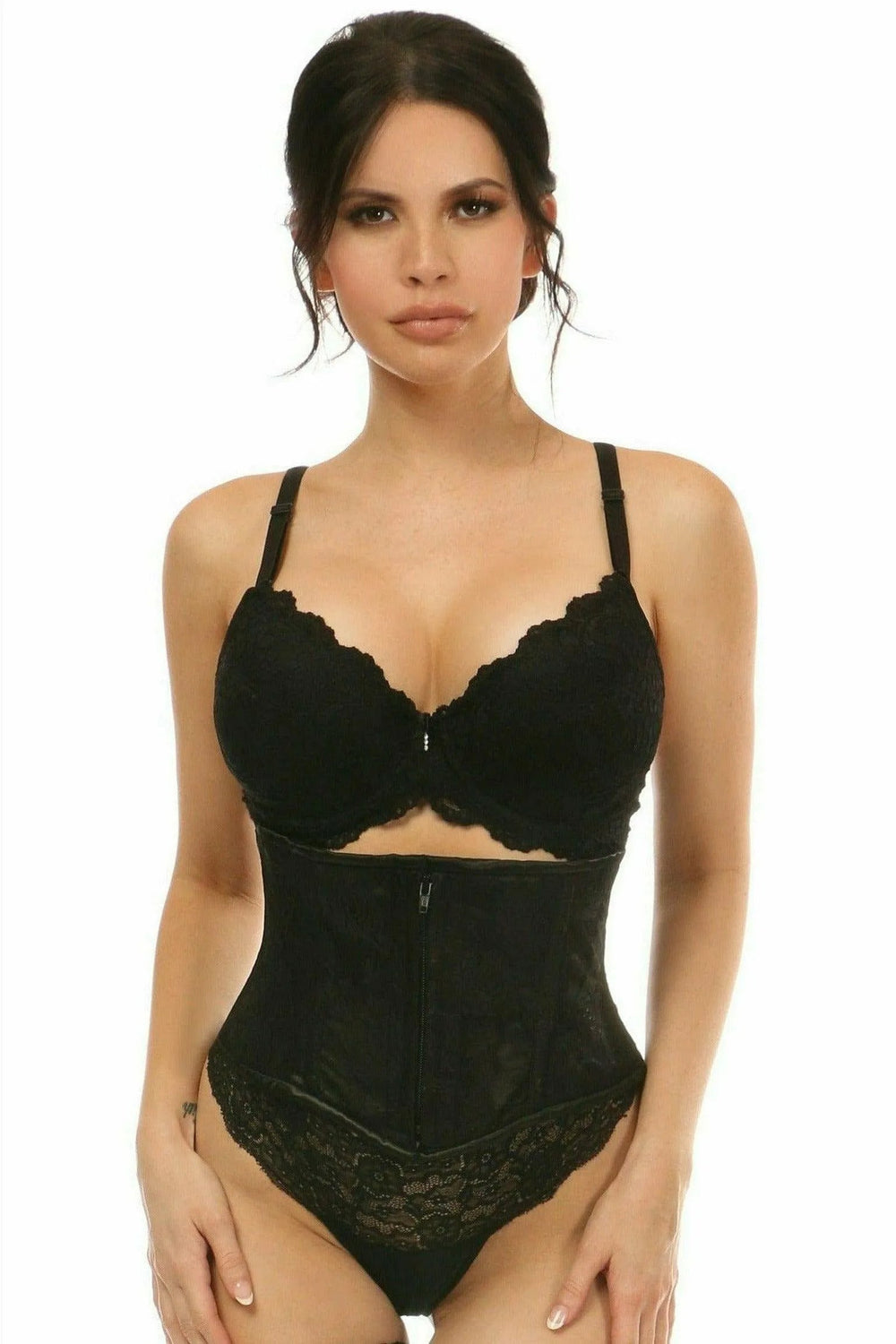 Daisy Corsets Lavish Black Lace Mini Cincher - Daisy Corsets