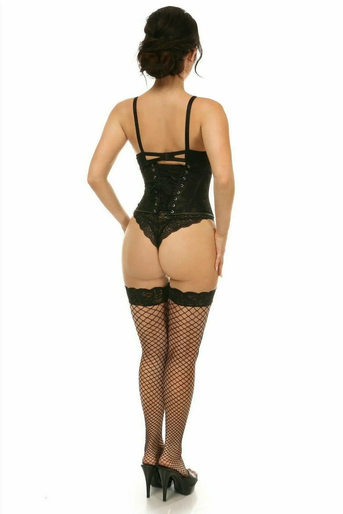Daisy Corsets Lavish Black Lace Mini Cincher - Daisy Corsets - Flyclothing LLC