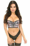 Daisy Corsets Lavish Pink Plaid Underwire Short Bustier - Daisy Corsets - Flyclothing LLC