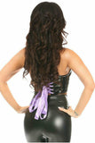 Daisy Corsets Lavish Black/Lavender Patent Lace-Up Short Bustier Top - Daisy Corsets