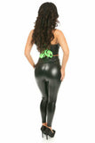 Daisy Corsets Lavish Black/Neon Green Faux Leather Lace-Up Short Bustier Top - Daisy Corsets