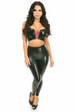Daisy Corsets Lavish Black/Hot Pink Patent Lace-Up Short Bustier Top - Daisy Corsets
