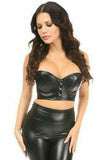 Daisy Corsets Lavish Black Faux Leather Underwire Short Bustier - Daisy Corsets - Flyclothing LLC