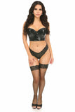 Daisy Corsets Lavish Black Faux Leather Underwire Short Bustier - Daisy Corsets