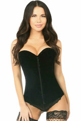 Daisy Corsets Lavish Black Velvet Overbust Corset - Daisy Corsets - Flyclothing LLC