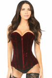 Daisy Corsets Lavish Red Crushed Velvet Overbust Corset - Daisy Corsets