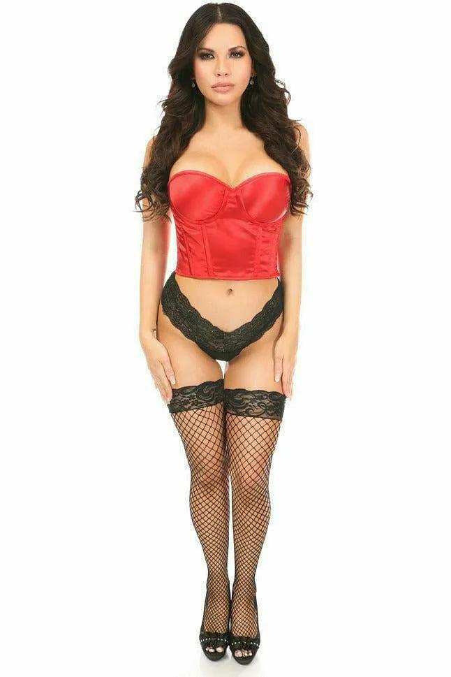Daisy Corsets Lavish Red Satin Underwire Bustier - Daisy Corsets - Flyclothing LLC