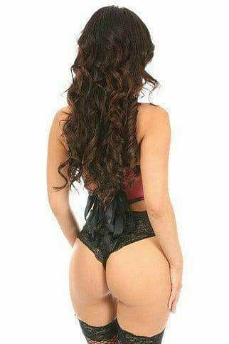 Daisy Corsets Lavish Hot Pink Fishnet & Faux Leather Lace-Up Short Bustier Top - Daisy Corsets - Flyclothing LLC